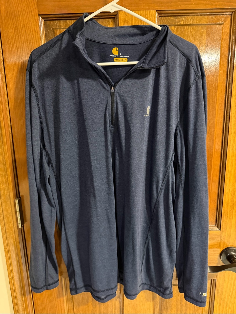 Carhartt navy blue quarter zip sweatshirt in size Large